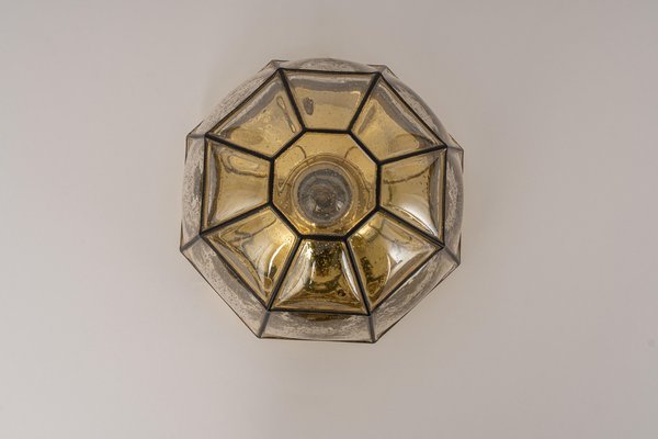 Iron and Clear Glass Flush Mount by Limburg, Germany, 1960s-UGR-1105156