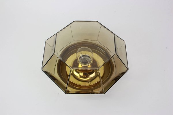 Iron and Clear Glass Flush Mount from Limburg, Germany, 1960s-UGR-1085920