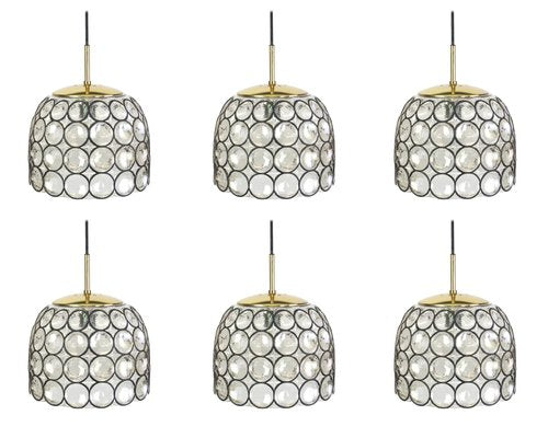 Iron and Clear Glass Pendant Lights from Limburg, Germany, 1960s-UGR-1085966