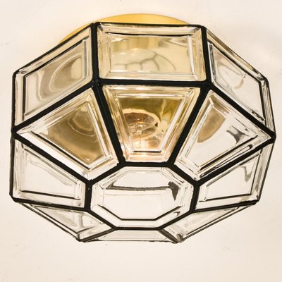 Iron and Clear Glass Wall Light from Glashütte Limburg, 1960-VDW-824894