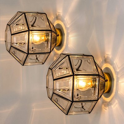 Iron and Clear Glass Wall Light from Glashütte Limburg, 1960-VDW-824894