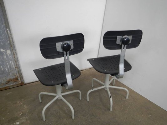 Iron and Plastic Stools, 1980s, Set of 2-WWQ-1111929