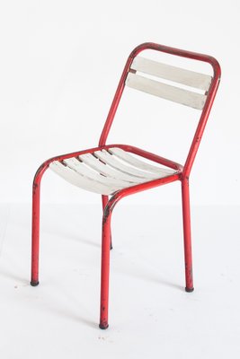 Iron and Wood Chairs in the Style of Tolix, France, 1950s, Set of 4-ZFJ-1364593