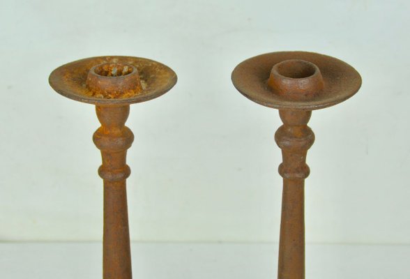 Iron Candleholders, 1940s, Set of 2-ROJ-627291