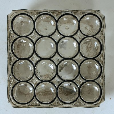 Iron & Glass Square Flush Mount Wall Light from Limburg, 1960s-VDW-824900