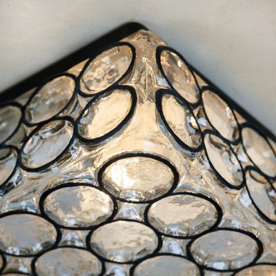 Iron & Glass Square Flush Mount Wall Light from Limburg, 1960s-VDW-824900