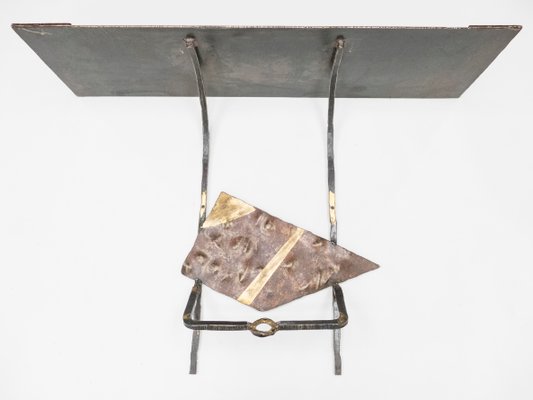 Iron & Gold Leaf Console Table by Jean-Jacques Argueyrolles, 1990s-YJA-837952