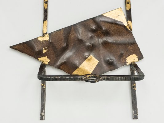 Iron & Gold Leaf Console Table by Jean-Jacques Argueyrolles, 1990s-YJA-837952