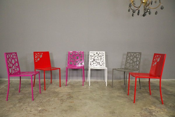 Iron Papeete Chairs, 1970s, Set of 6-KNM-1316976