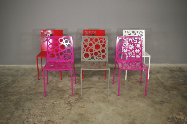 Iron Papeete Chairs, 1970s, Set of 6-KNM-1316976