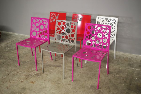 Iron Papeete Chairs, 1970s, Set of 6-KNM-1316976