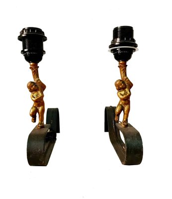 Iron Structure Cherub Sconces, 1970s, Set of 2-ODB-882999