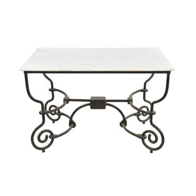 Iron Table with Marble Top-NQ-1124739