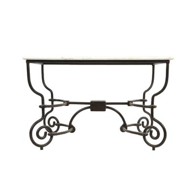 Iron Table with Marble Top-NQ-1124739