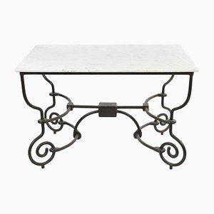 Iron Table with Marble Top-NQ-1124739