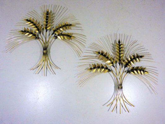 Iron Wheatsheaf Wall Decorations from Curtis Jere, 1960s, Set of 2-TU-592773