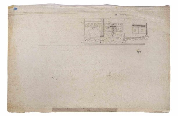 Isidore Pils, Summer Triclinium, Drawing in Pencil, 19th Century-ZCI-1788615