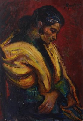 Isidre Nonell and Monturiol, Follower, Gypsy Lady, 1970s, Oil on Canvas-AOI-2019928