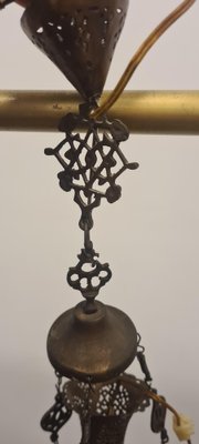 Islamic Lantern Hanging Light in Pierced Brass in the style of Moresco-RPW-1702447