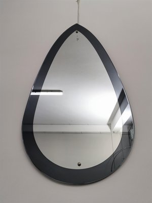 Itailan Wall Drop Mirror with Gray Mirrored Glass, 1970s-ZST-1415151