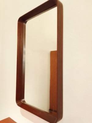 Italan Shelf in Teak with Mirror, 1950s, Set of 2-QZG-1334656