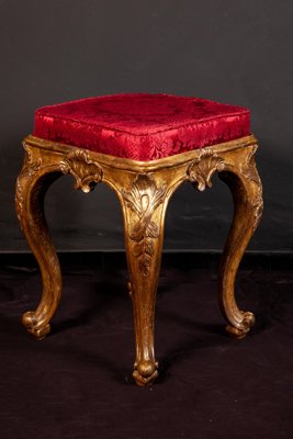 Italian 18th Century Gilt-Wood Stools, 1750s, Set of 2-MBH-1031991