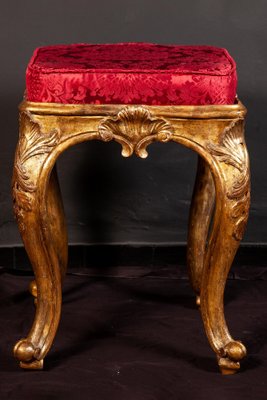 Italian 18th Century Gilt-Wood Stools, 1750s, Set of 2-MBH-1031991