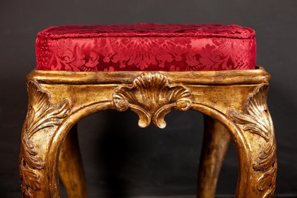 Italian 18th Century Gilt-Wood Stools, 1750s, Set of 2-MBH-1031991