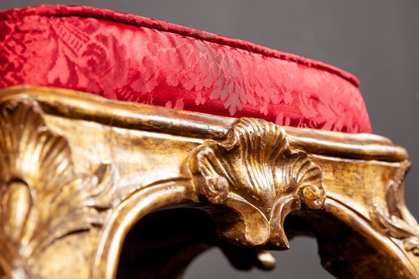 Italian 18th-Century Giltwood Stool, 1750-MBH-1032675