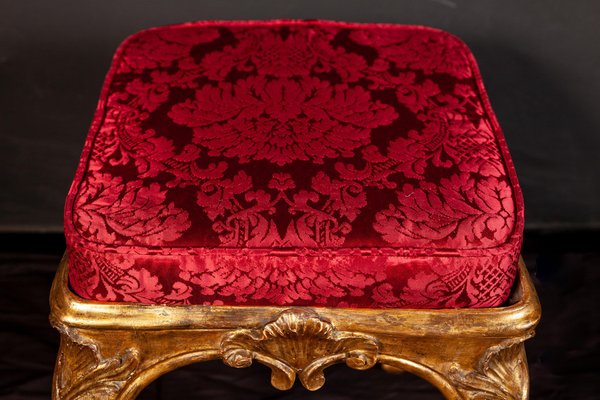 Italian 18th-Century Giltwood Stool, 1750-MBH-1032675