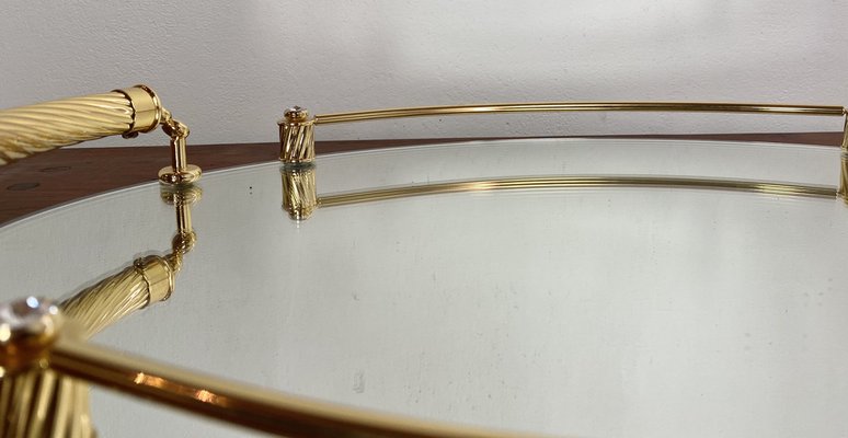 Italian 24-Karat Gold Plated and Brass Tray with Mirror, 1980s-WZZ-1768344