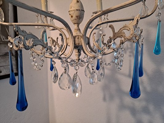 Italian 6-Arm Crystal Chandelier, 1930s-HIT-1347692