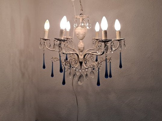 Italian 6-Arm Crystal Chandelier, 1930s-HIT-1196533