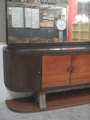 Italian 6-Door Sideboard with Mirror in the Style of Paolo Buffa, 1940s, Set of 2-WWQ-782234