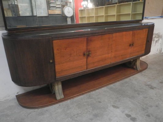 Italian 6-Door Sideboard with Mirror in the Style of Paolo Buffa, 1940s, Set of 2-WWQ-782234