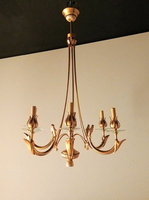 Italian 6-Light Chandelier by Oscar Torlasco, 1960s-ZST-632456