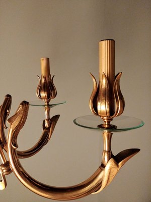 Italian 6-Light Chandelier by Oscar Torlasco, 1960s-ZST-632456