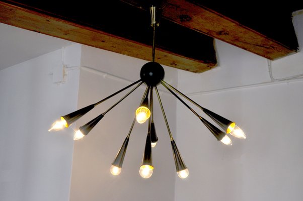 Italian 9-Arm Sputnik Chandelier, 1960s-EJE-892797