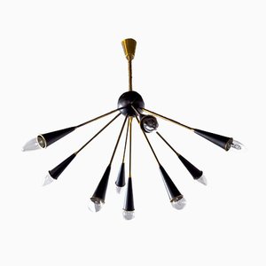 Italian 9-Arm Sputnik Chandelier, 1960s-EJE-892797