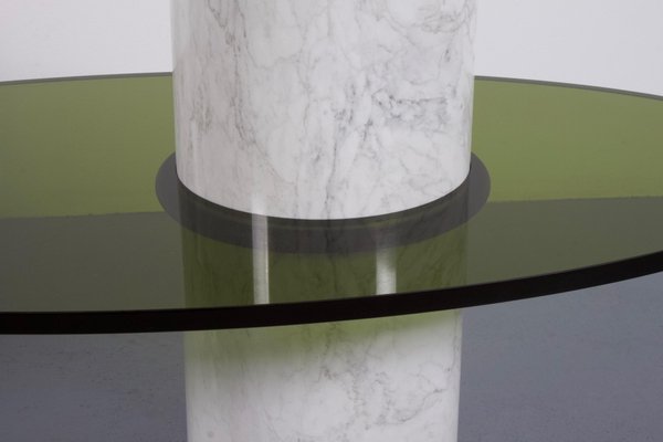 Italian Acrylic Glass and Marble Tables, 1970s, Set of 2-QT-1263323