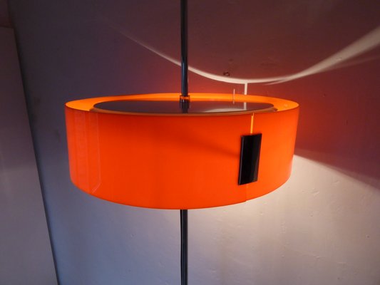 Italian Acrylic Glass and Orange Chromed Floor Lamp, 1970s-AWL-656828