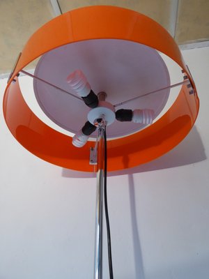 Italian Acrylic Glass and Orange Chromed Floor Lamp, 1970s-AWL-656828