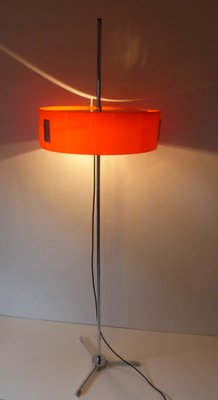 Italian Acrylic Glass and Orange Chromed Floor Lamp, 1970s-AWL-656828