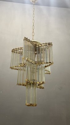 Italian Acrylic Glass Brass Chandelier-JJC-1356733