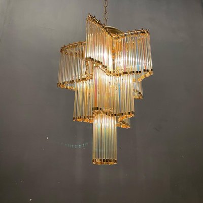 Italian Acrylic Glass Brass Chandelier-JJC-1356733