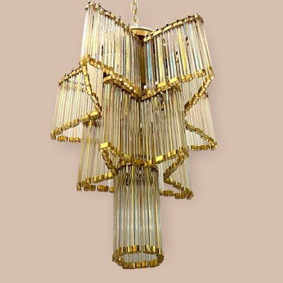 Italian Acrylic Glass Brass Chandelier-JJC-1356733