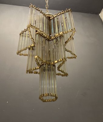 Italian Acrylic Glass Brass Chandelier-JJC-1356733