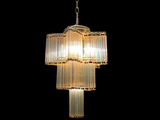 Italian Acrylic Glass Brass Chandelier-JJC-1356733