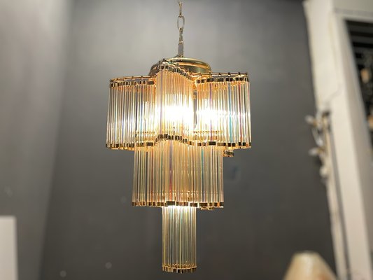 Italian Acrylic Glass Brass Chandelier-JJC-1356733