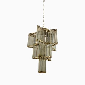 Italian Acrylic Glass Brass Chandelier-JJC-1356733